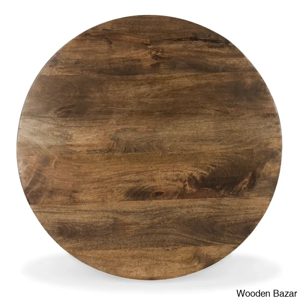 Vivenne Mango Wood Drum Coffee Table And Center Table