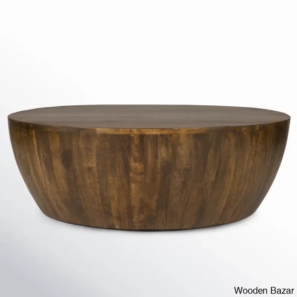 Vivenne Mango Wood Drum Coffee Table And Center Table