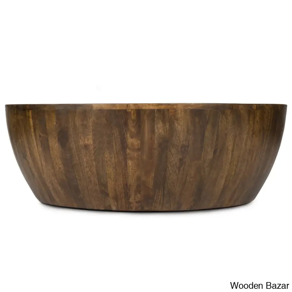 Vivenne Mango Wood Drum Coffee Table And Center Table