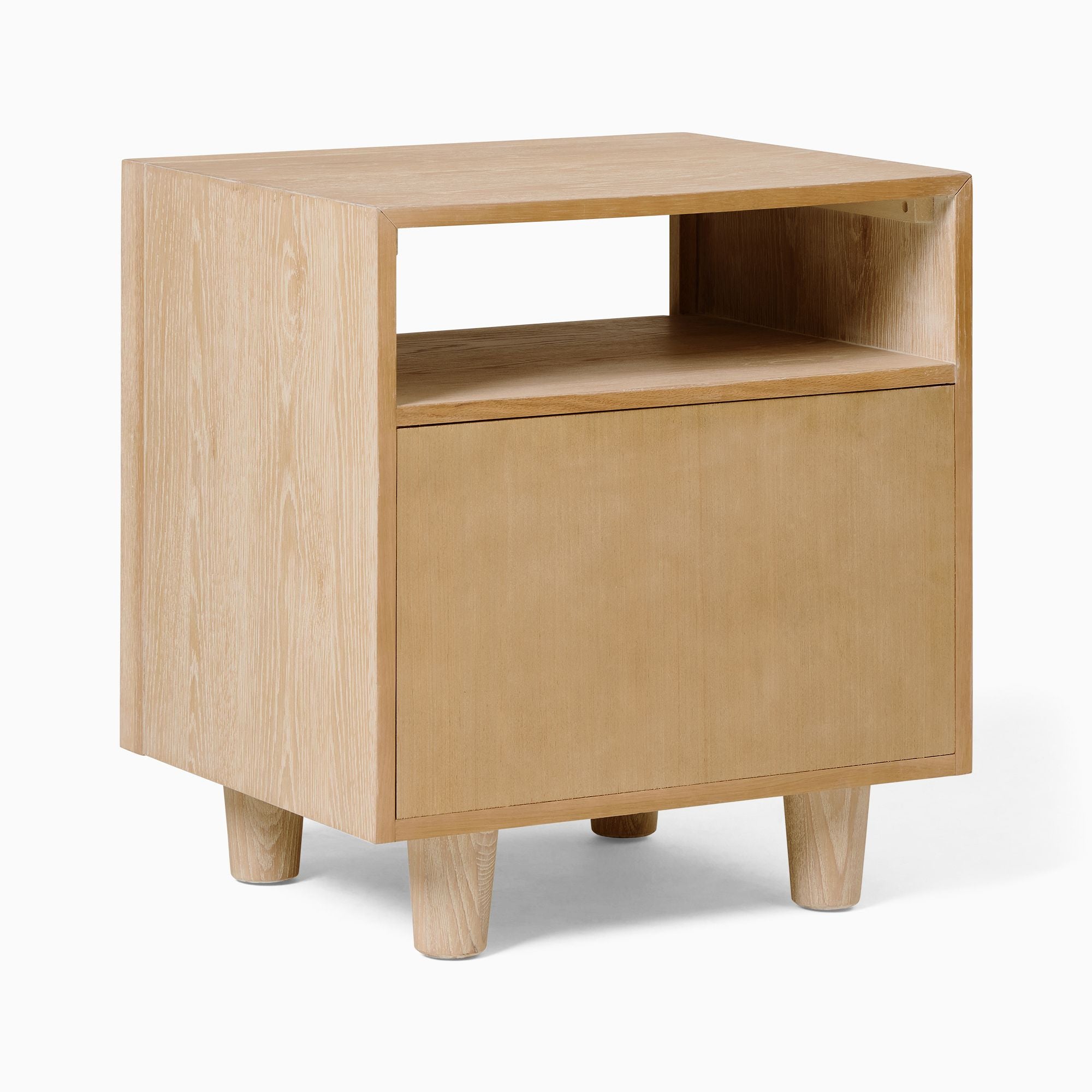 Shotify Elegant Minimalist Wooden Bedside Table with Drawers