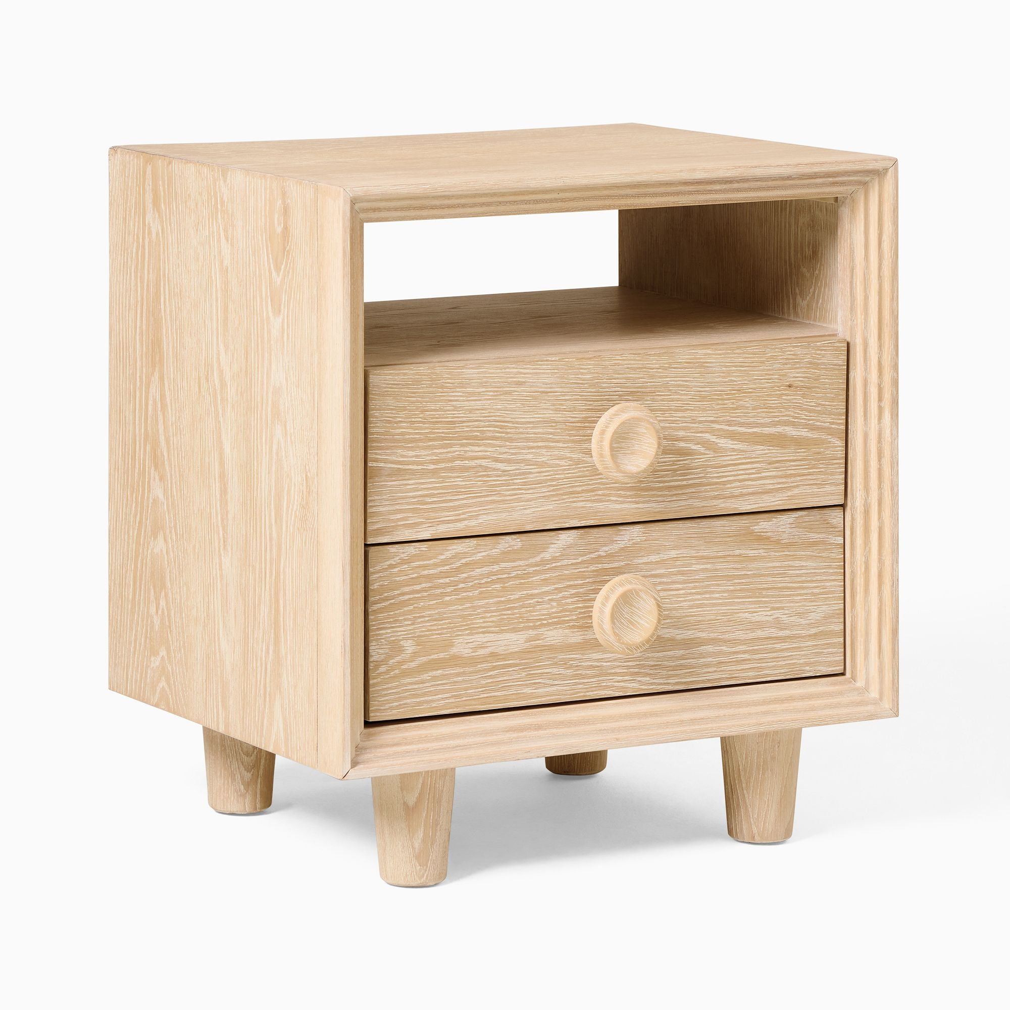 Shotify Elegant Minimalist Wooden Bedside Table with Drawers