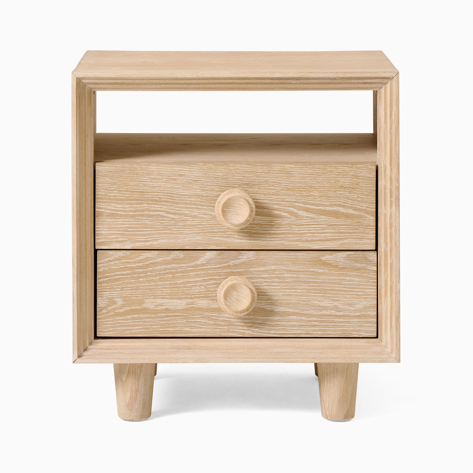 Shotify Elegant Minimalist Wooden Bedside Table with Drawers