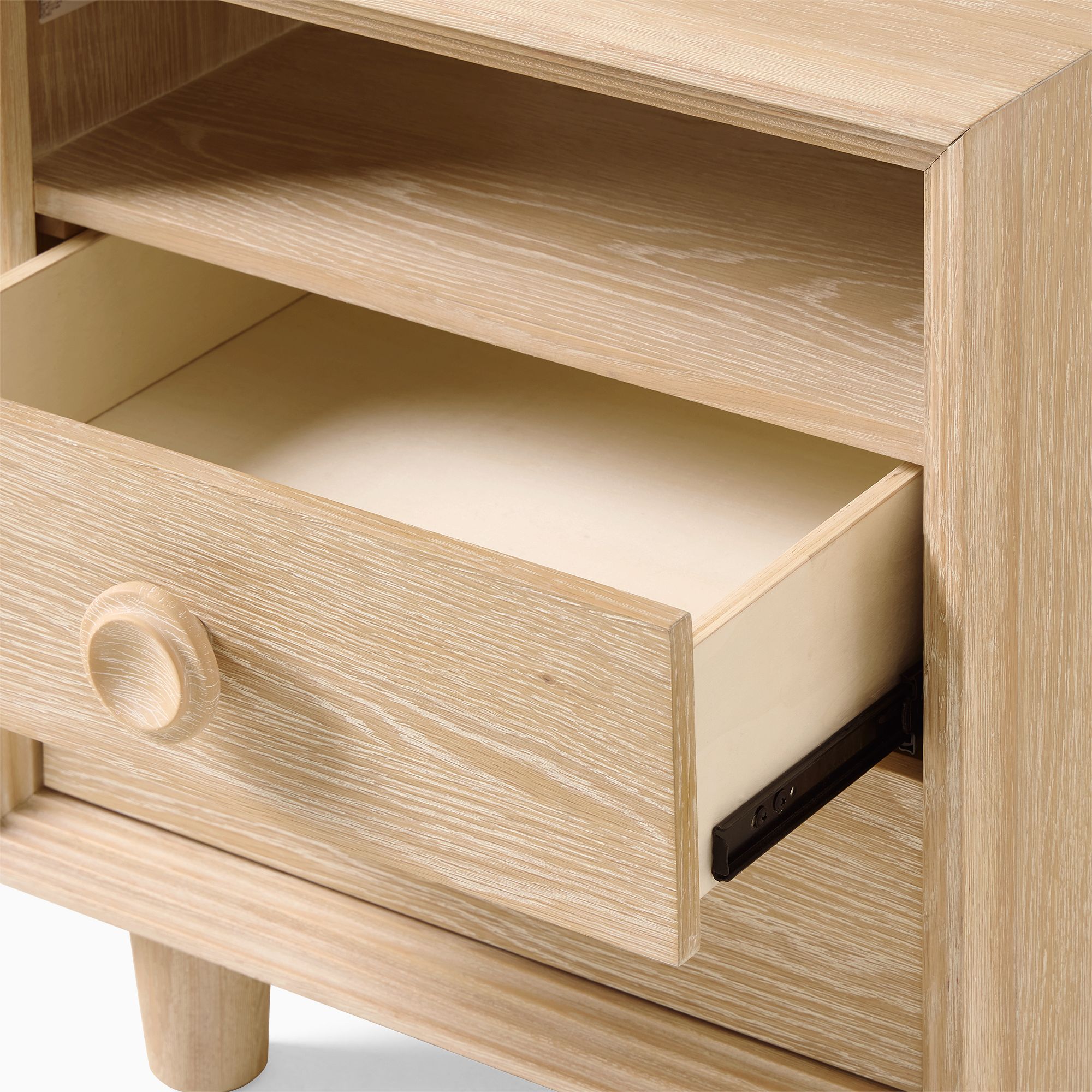 Shotify Elegant Minimalist Wooden Bedside Table with Drawers