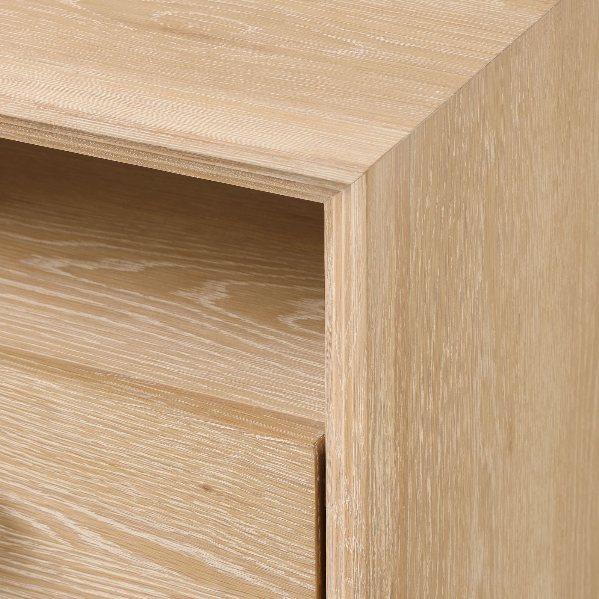 Shotify Elegant Minimalist Wooden Bedside Table with Drawers