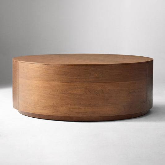 Apiker Volume Round Drum Coffee Table  - Wooden bazar