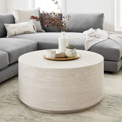 Apiker Volume Round Drum Coffee Table  - Wooden bazar