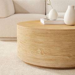 Apiker Volume Round Drum Coffee Table  - Wooden bazar