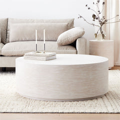 Apiker Volume Round Drum Coffee Table  - Wooden bazar