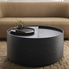 Jigasa Volume Round Storage Drum Coffee Table - Wooden bazar