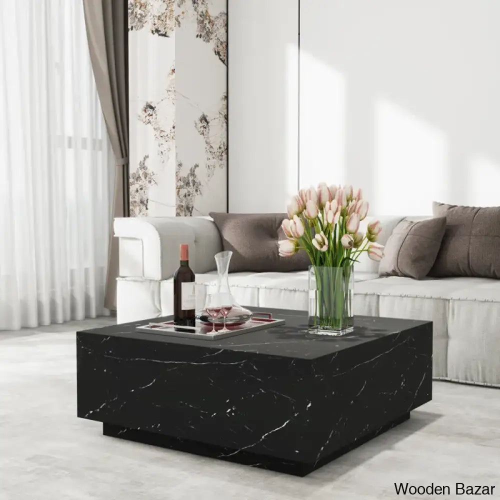 Wahidulo 35’’ Faux Marble Modern Block Coffee And Center Table