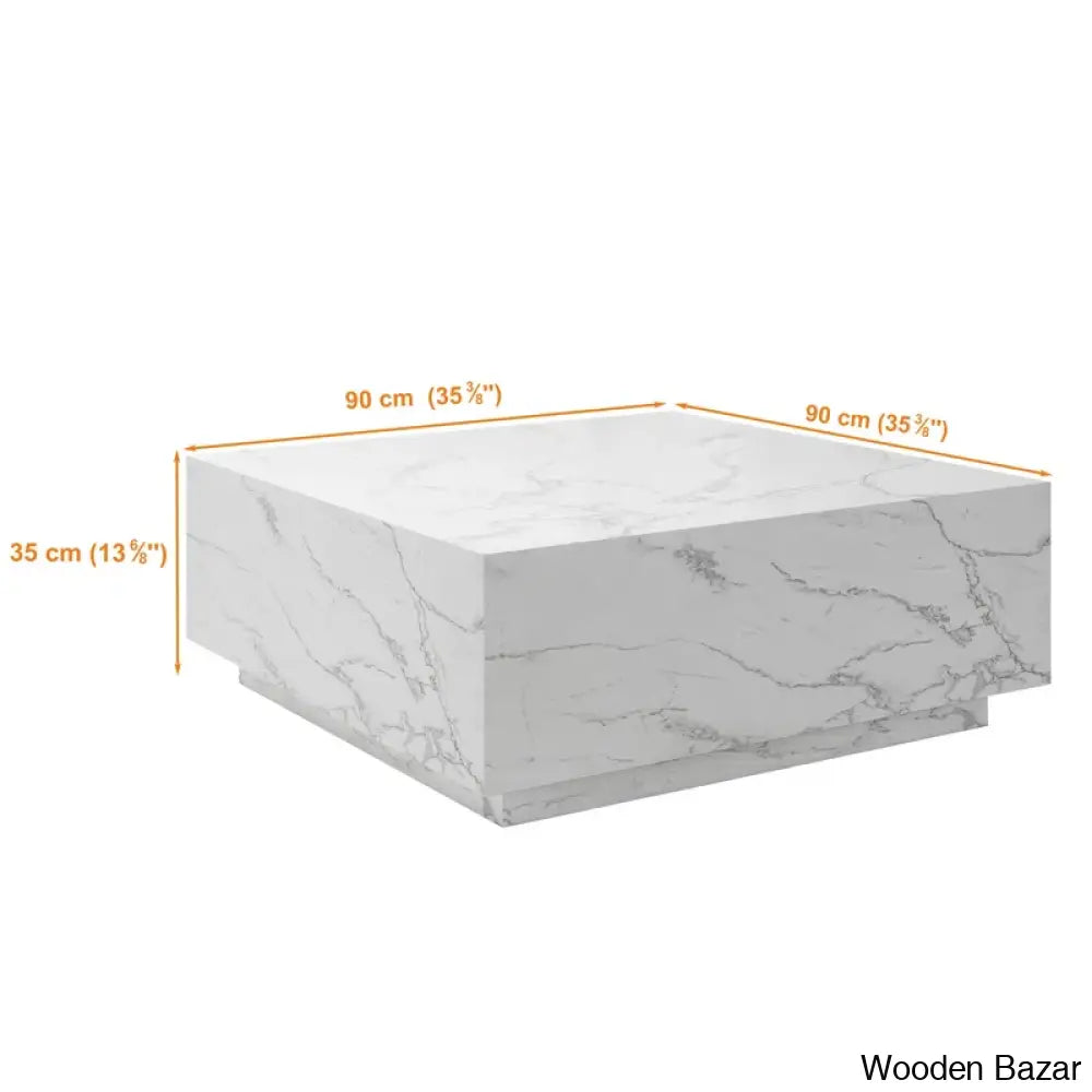 Wahidulo 35’’ Faux Marble Modern Block Coffee And Center Table