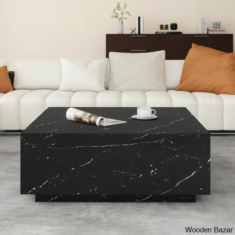 Wahidulo 35’’ Faux Marble Modern Block Coffee And Center Table