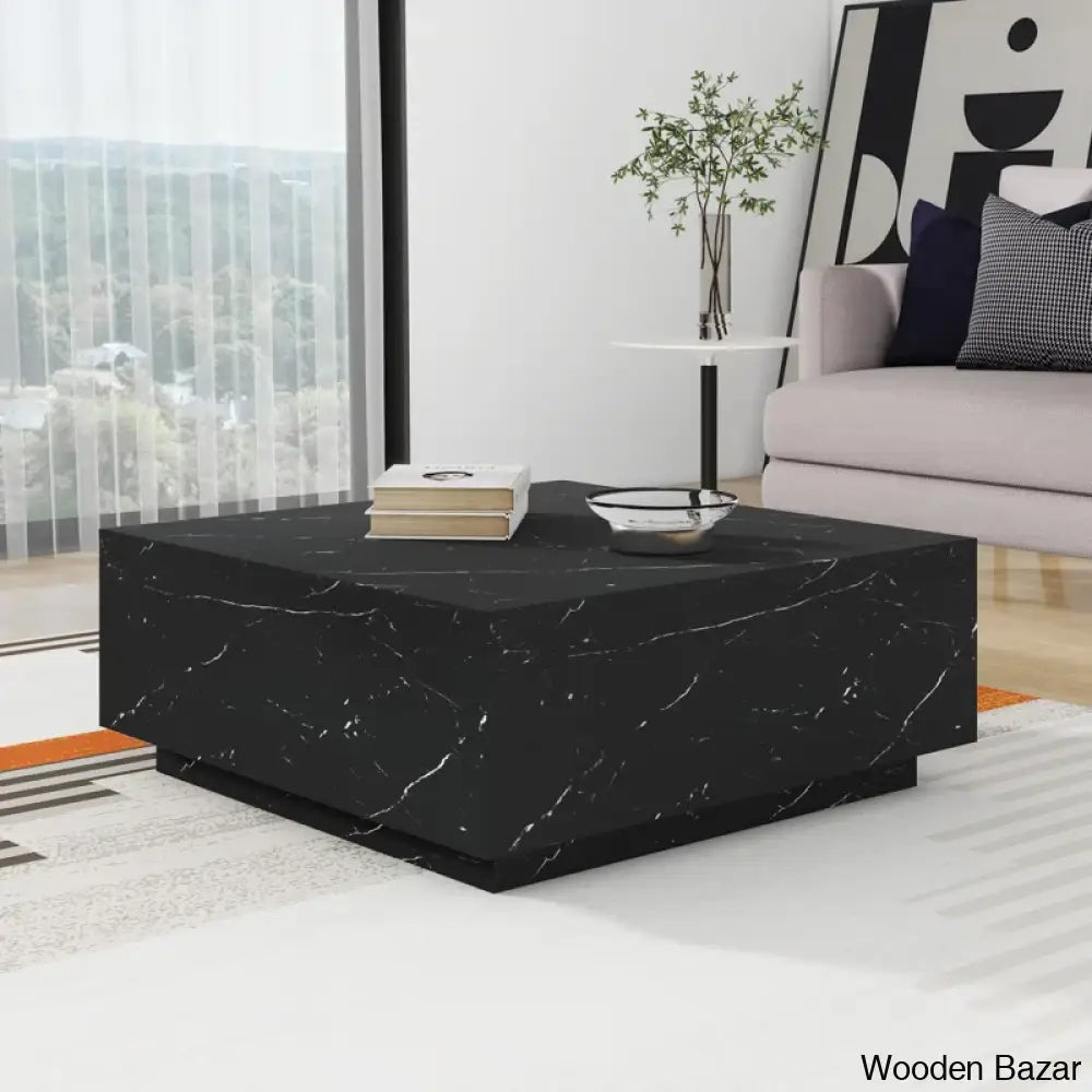 Wahidulo 35’’ Faux Marble Modern Block Coffee And Center Table