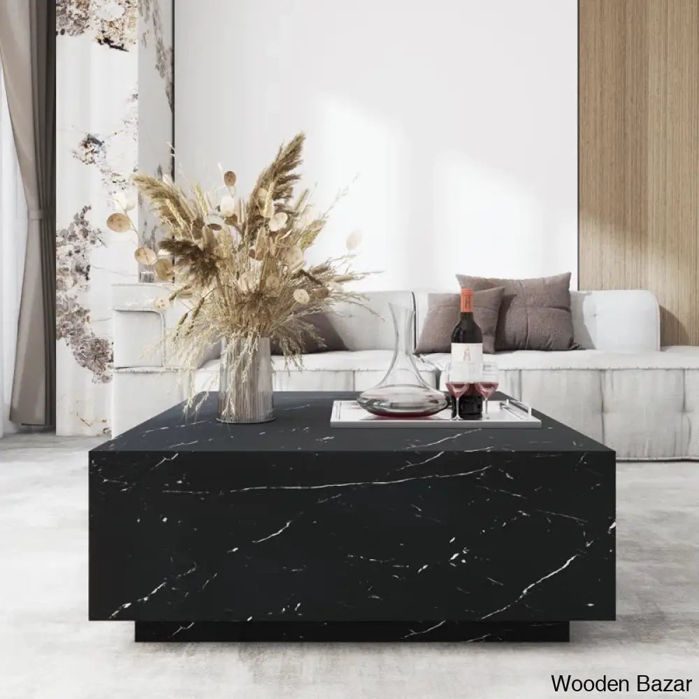 Wahidulo 35’’ Faux Marble Modern Block Coffee And Center Table