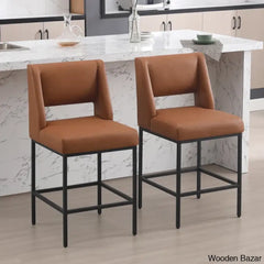 Waldaz Swivel Upholstered 26.4’’ Counter And Bar Stool With Metal Frame (Set Of 2)