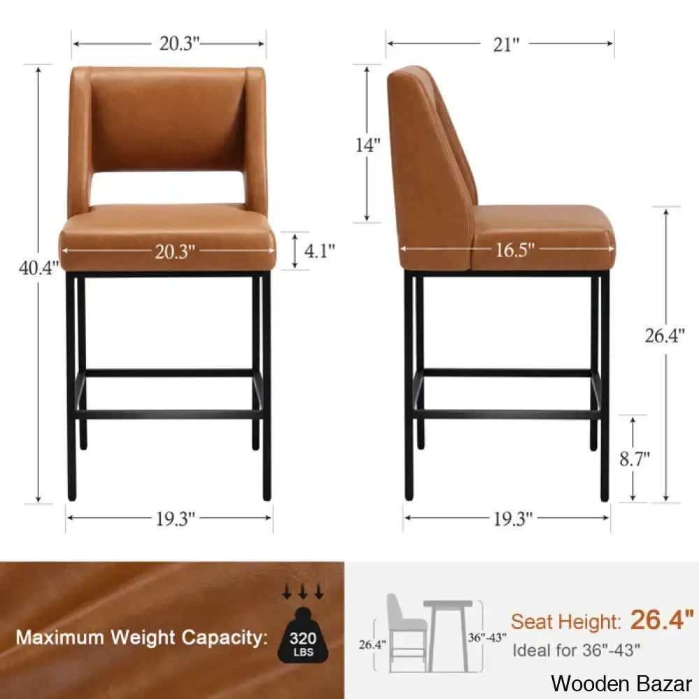 Waldaz Swivel Upholstered 26.4’’ Counter And Bar Stool With Metal Frame (Set Of 2)