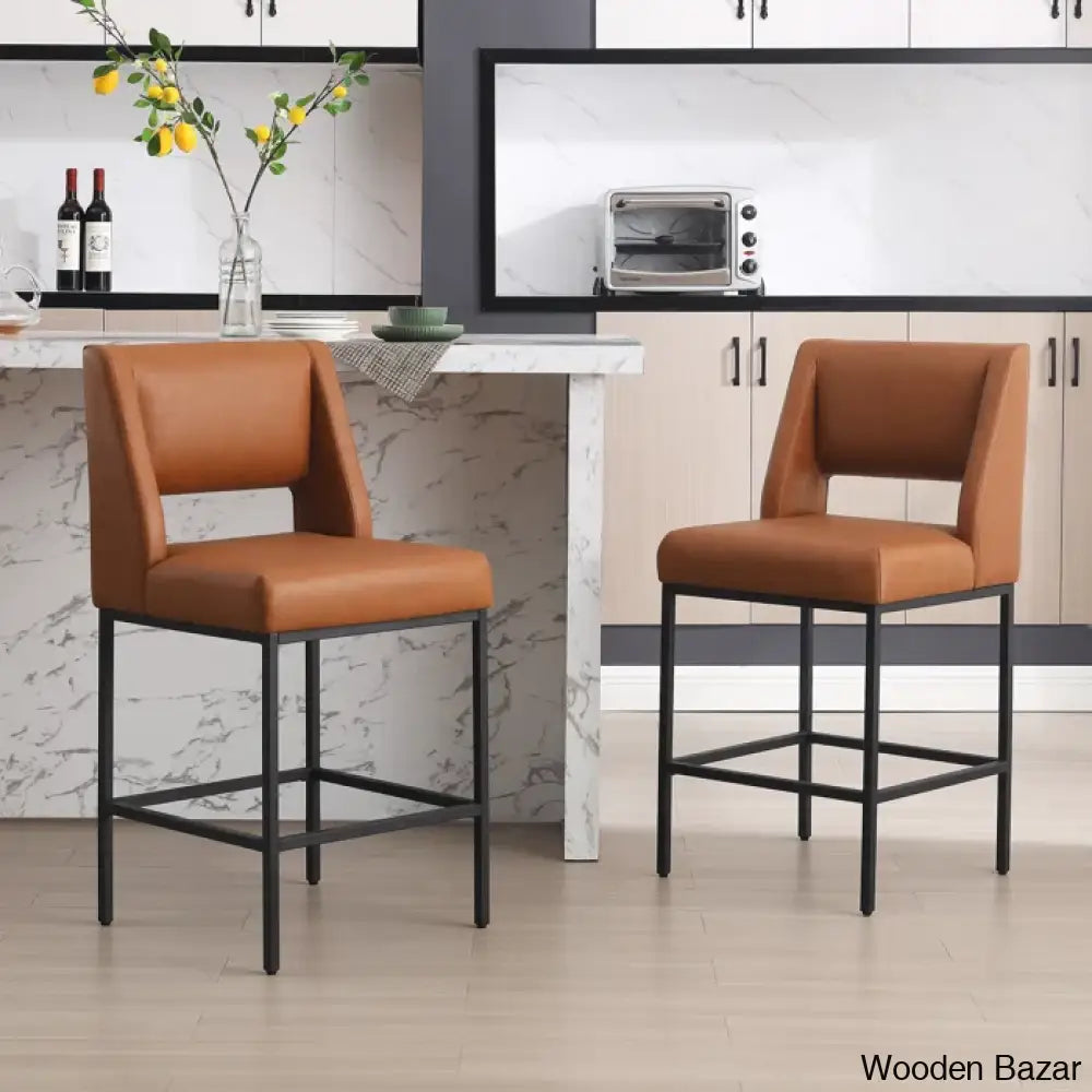 Waldaz Swivel Upholstered 26.4’’ Counter And Bar Stool With Metal Frame (Set Of 2)