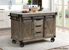 Wallaceton Marble Top Kitchen Island Trolley Cart Cabinet Kitchen Island With Storage