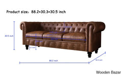 Walsh Button-Tufted Chesterfield Sofa Set With Modern Pu Leather Upholstered Couches For Living