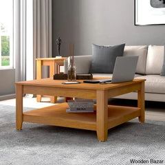 Weddel Basilico Coffee And Center Table With Storage Amber Walnut