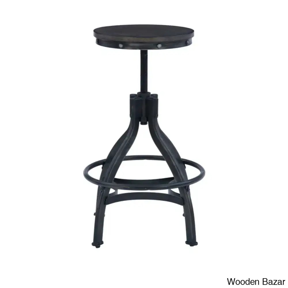 Wellmanc Swivel Adjustable Height Counter And Bar Stool With Metal Frame (Set Of 2)