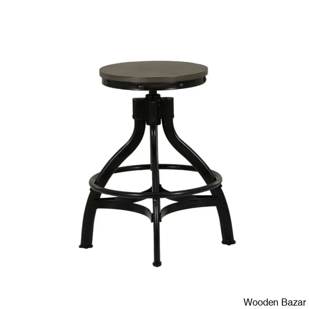 Wellmanc Swivel Adjustable Height Counter And Bar Stool With Metal Frame (Set Of 2)