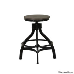 Wellmanc Swivel Adjustable Height Counter And Bar Stool With Metal Frame (Set Of 2)