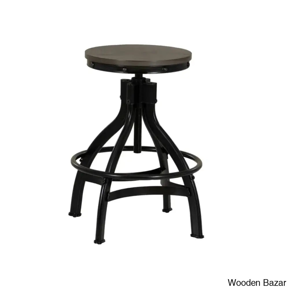 Wellmanc Swivel Adjustable Height Counter And Bar Stool With Metal Frame (Set Of 2)