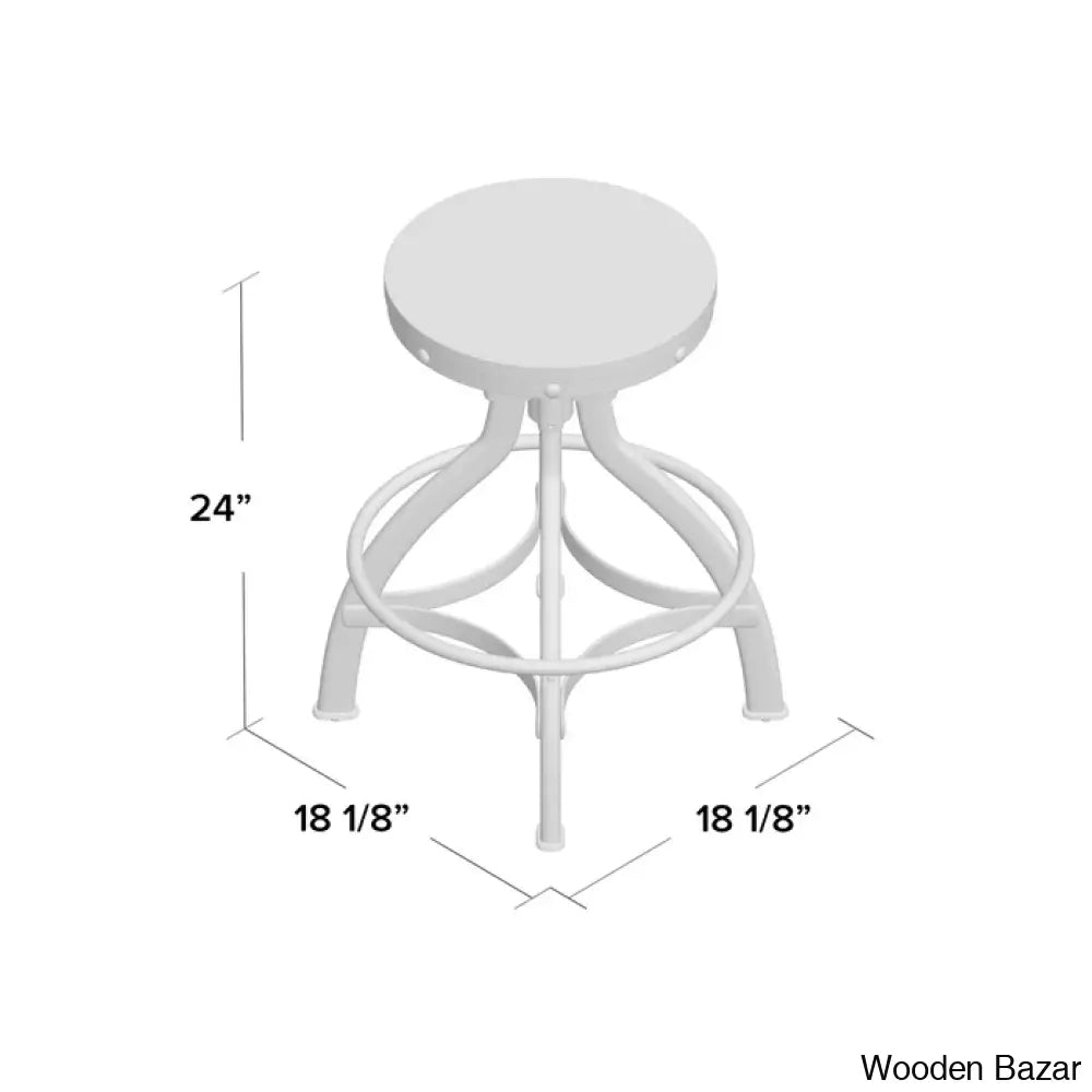 Wellmanc Swivel Adjustable Height Counter And Bar Stool With Metal Frame (Set Of 2)