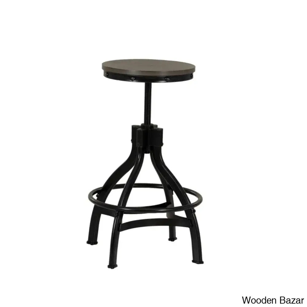 Wellmanc Swivel Adjustable Height Counter And Bar Stool With Metal Frame (Set Of 2)