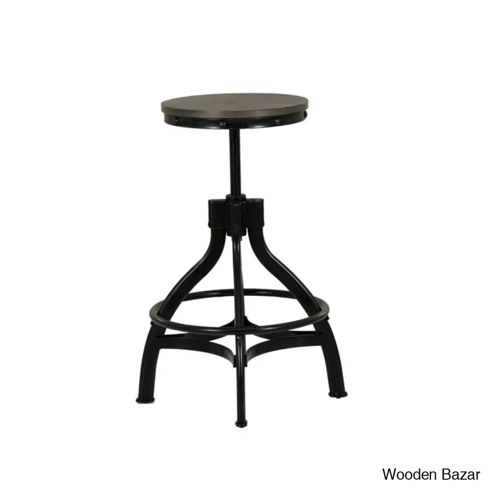 Wellmanc Swivel Adjustable Height Counter And Bar Stool With Metal Frame (Set Of 2)