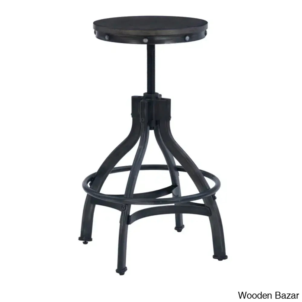 Wellmanc Swivel Adjustable Height Counter And Bar Stool With Metal Frame (Set Of 2)