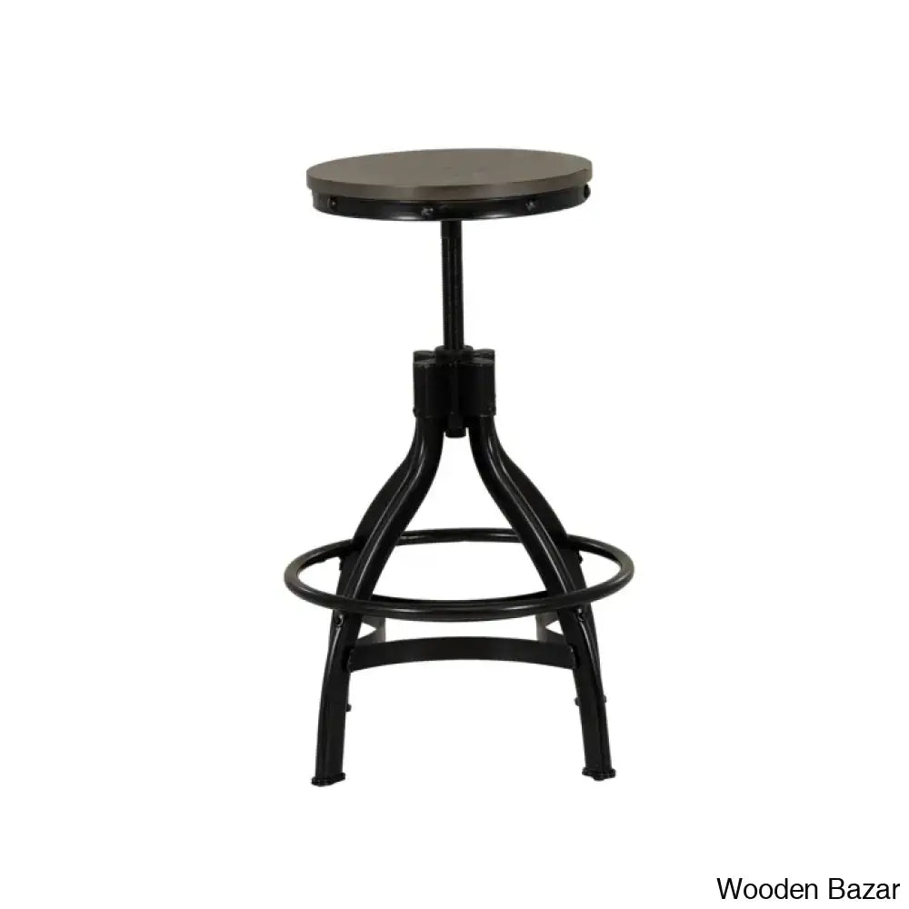 Wellmanc Swivel Adjustable Height Counter And Bar Stool With Metal Frame (Set Of 2)