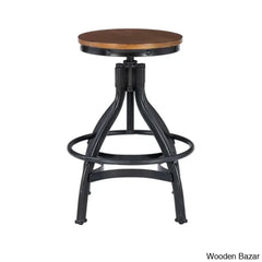 Wellmanc Swivel Adjustable Height Counter And Bar Stool With Metal Frame (Set Of 2)