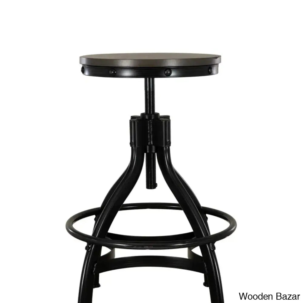 Wellmanc Swivel Adjustable Height Counter And Bar Stool With Metal Frame (Set Of 2) Gray