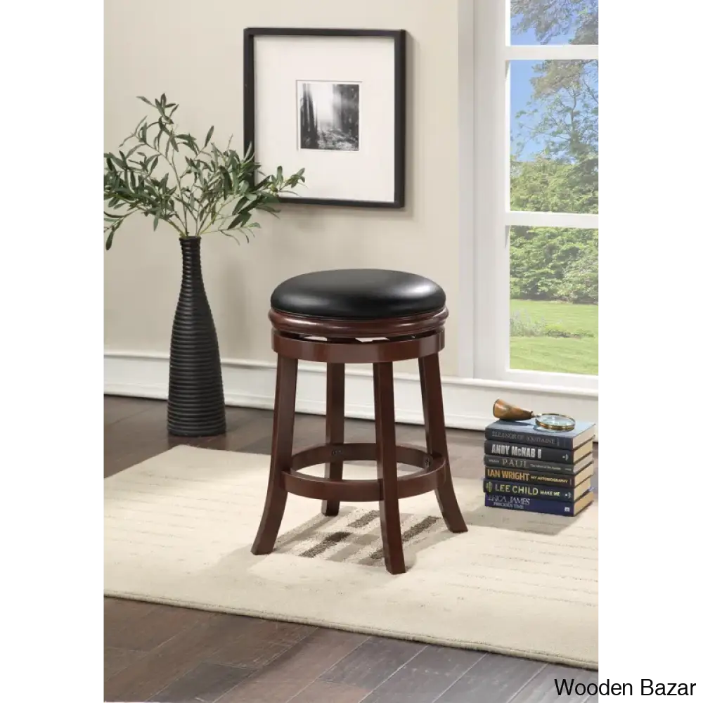 Westerbergy Swivel Upholstered Counter And Bar Stool Cappuccino / (24’’ Seat Height)