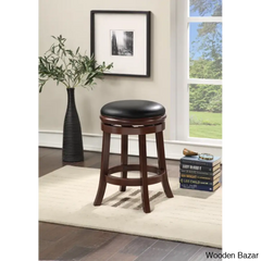 Westerbergy Swivel Upholstered Counter And Bar Stool Cappuccino / (24’’ Seat Height)