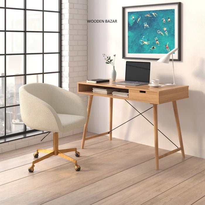 Darius Conference Chair and Table with Stool - Wooden Bazar