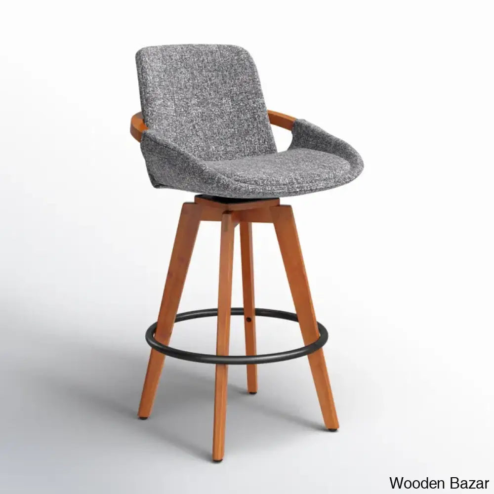 Whitacren Swivel Upholstered 26’’ Counter And Bar Stool With Solid Wood Frame