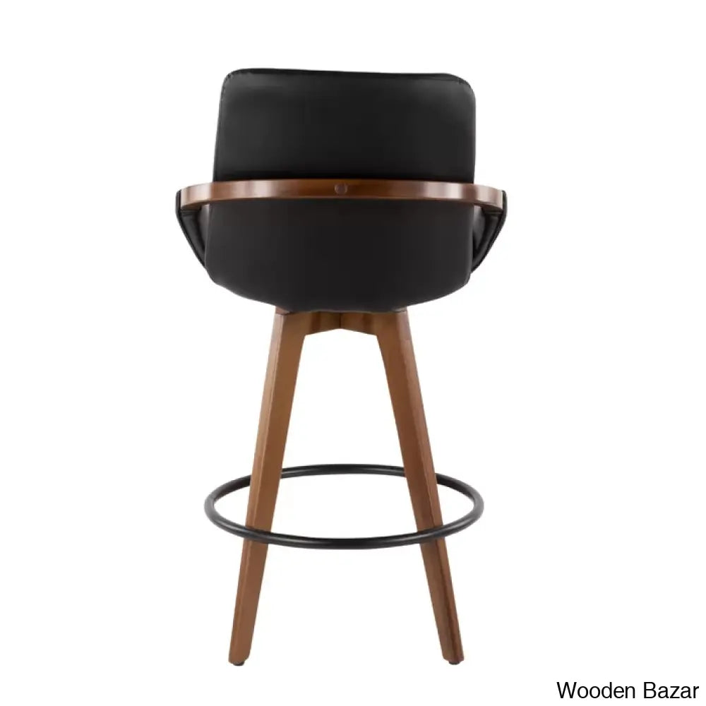 Whitacren Swivel Upholstered 26’’ Counter And Bar Stool With Solid Wood Frame