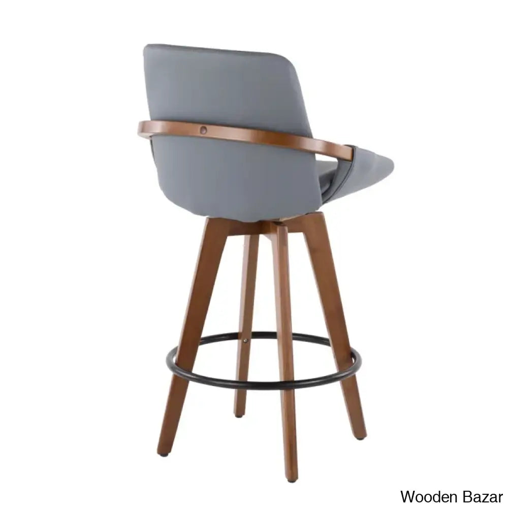 Whitacren Swivel Upholstered 26’’ Counter And Bar Stool With Solid Wood Frame