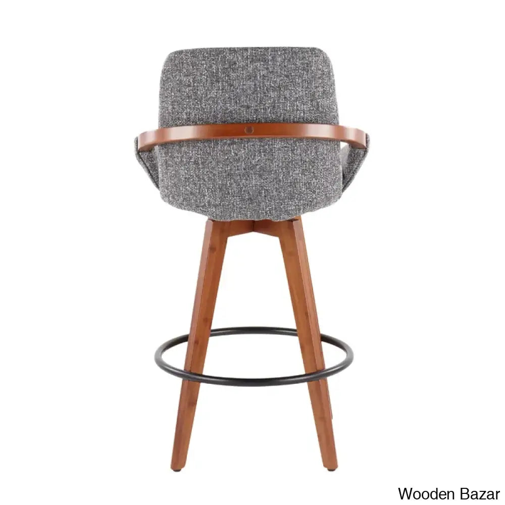 Whitacren Swivel Upholstered 26’’ Counter And Bar Stool With Solid Wood Frame