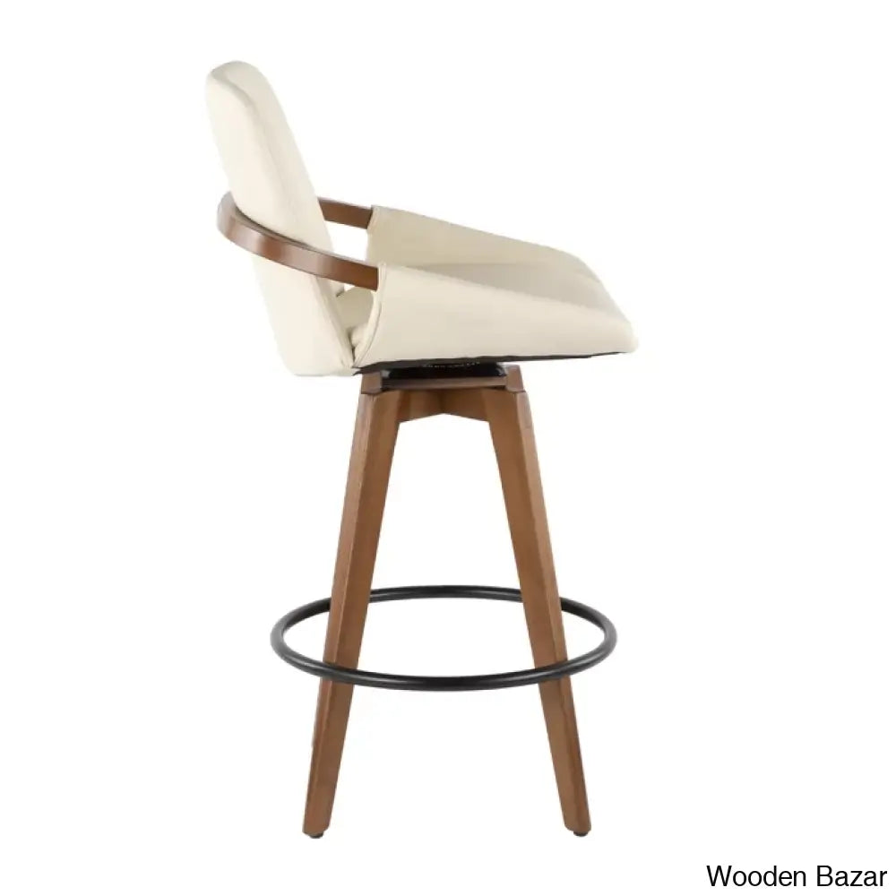 Whitacren Swivel Upholstered 26’’ Counter And Bar Stool With Solid Wood Frame