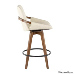 Whitacren Swivel Upholstered 26’’ Counter And Bar Stool With Solid Wood Frame