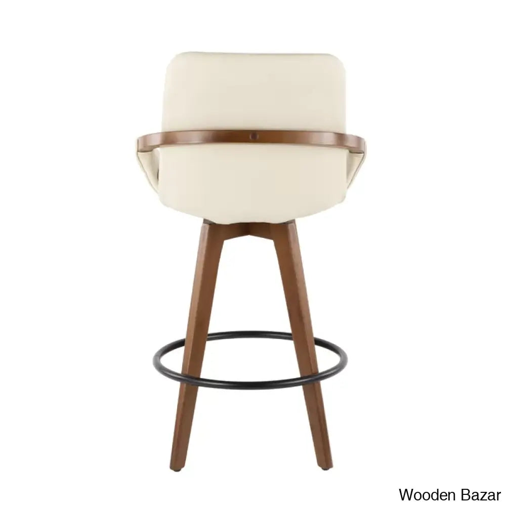 Whitacren Swivel Upholstered 26’’ Counter And Bar Stool With Solid Wood Frame