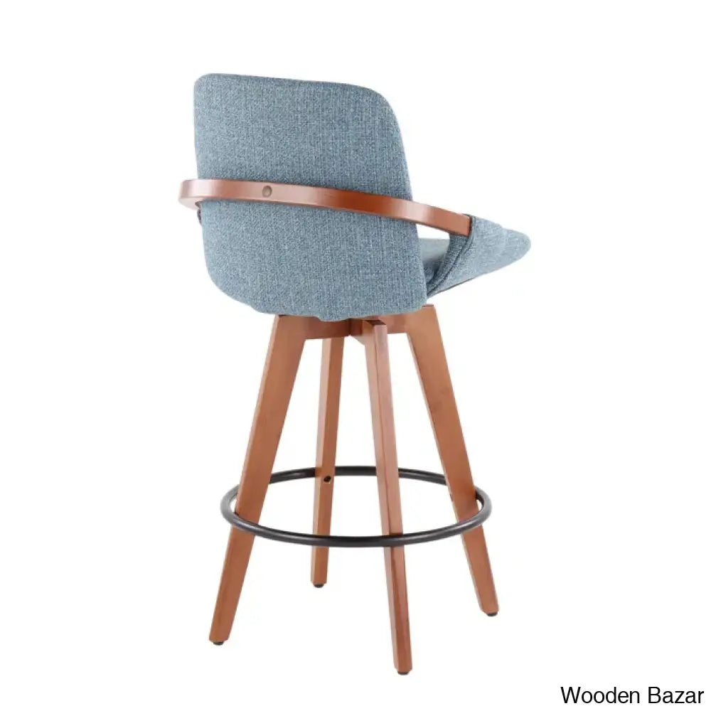 Whitacren Swivel Upholstered 26’’ Counter And Bar Stool With Solid Wood Frame