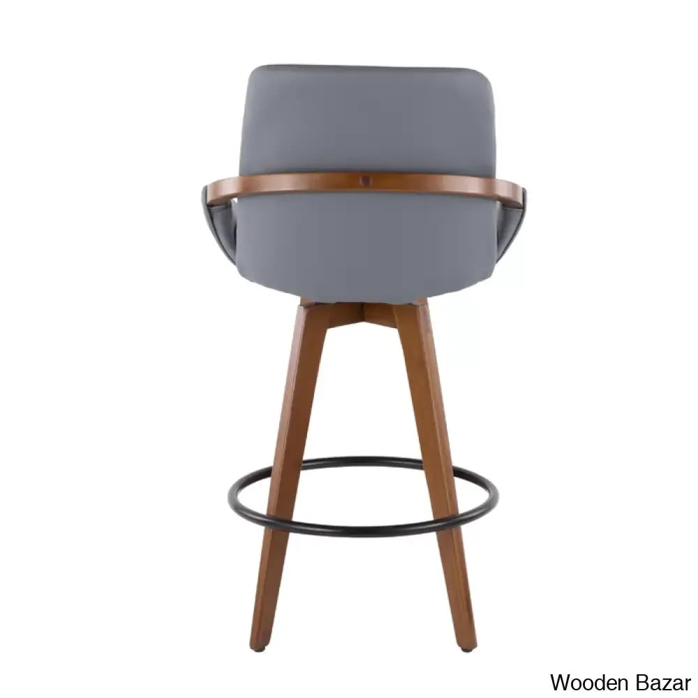 Whitacren Swivel Upholstered 26’’ Counter And Bar Stool With Solid Wood Frame