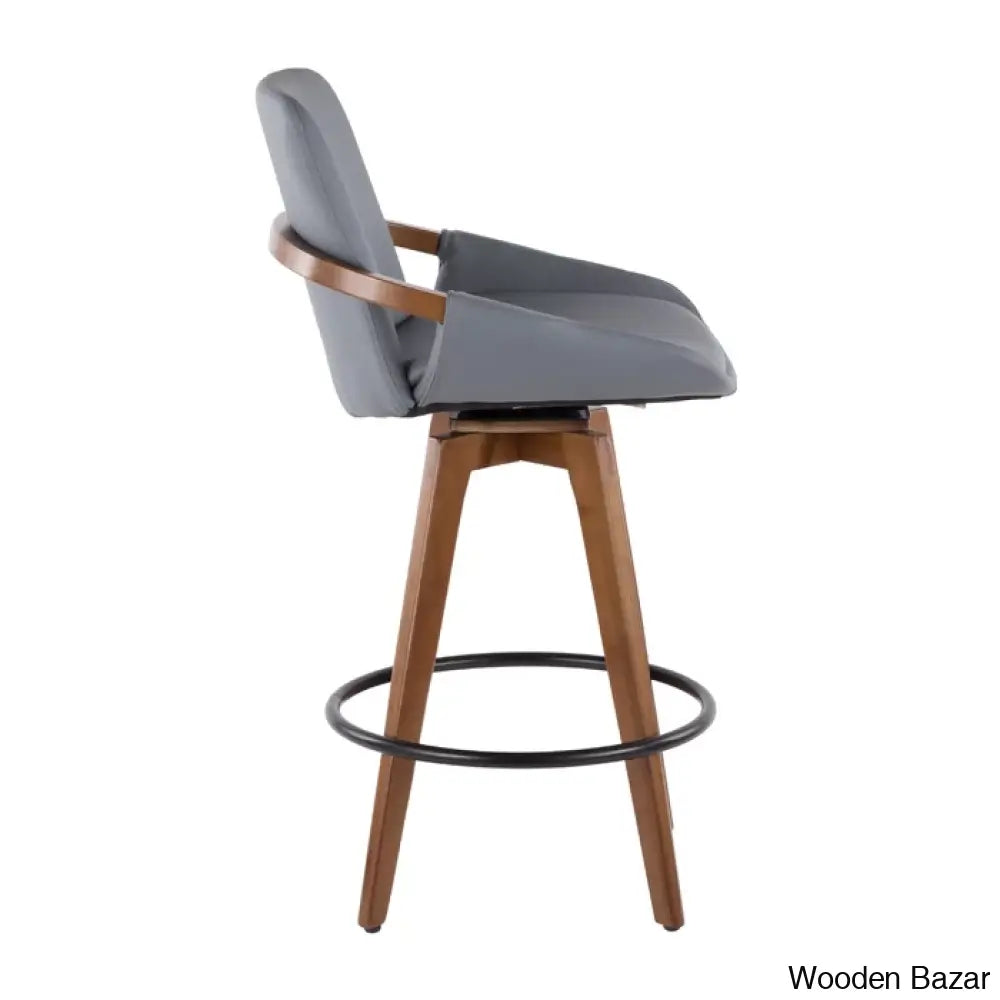 Whitacren Swivel Upholstered 26’’ Counter And Bar Stool With Solid Wood Frame