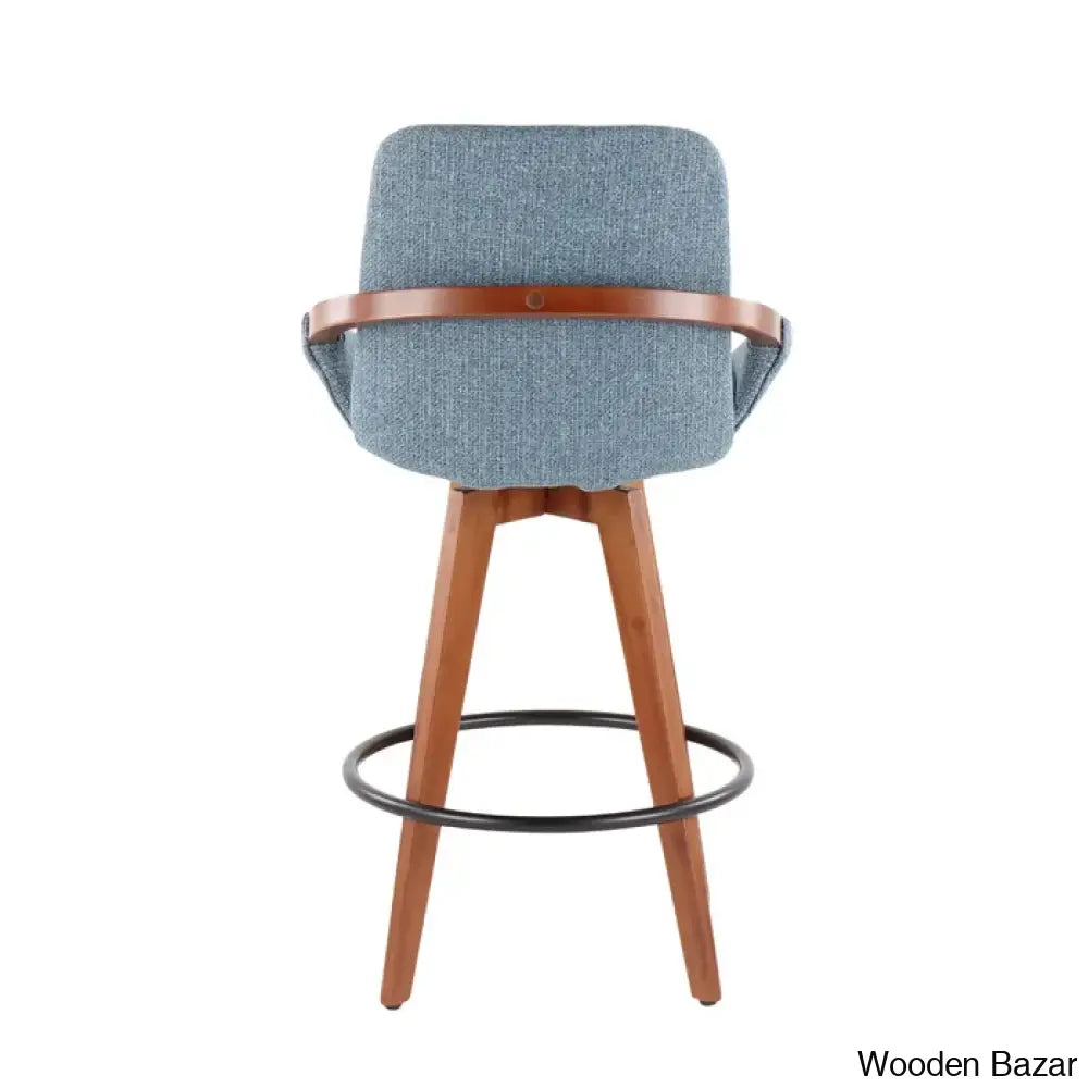 Whitacren Swivel Upholstered 26’’ Counter And Bar Stool With Solid Wood Frame