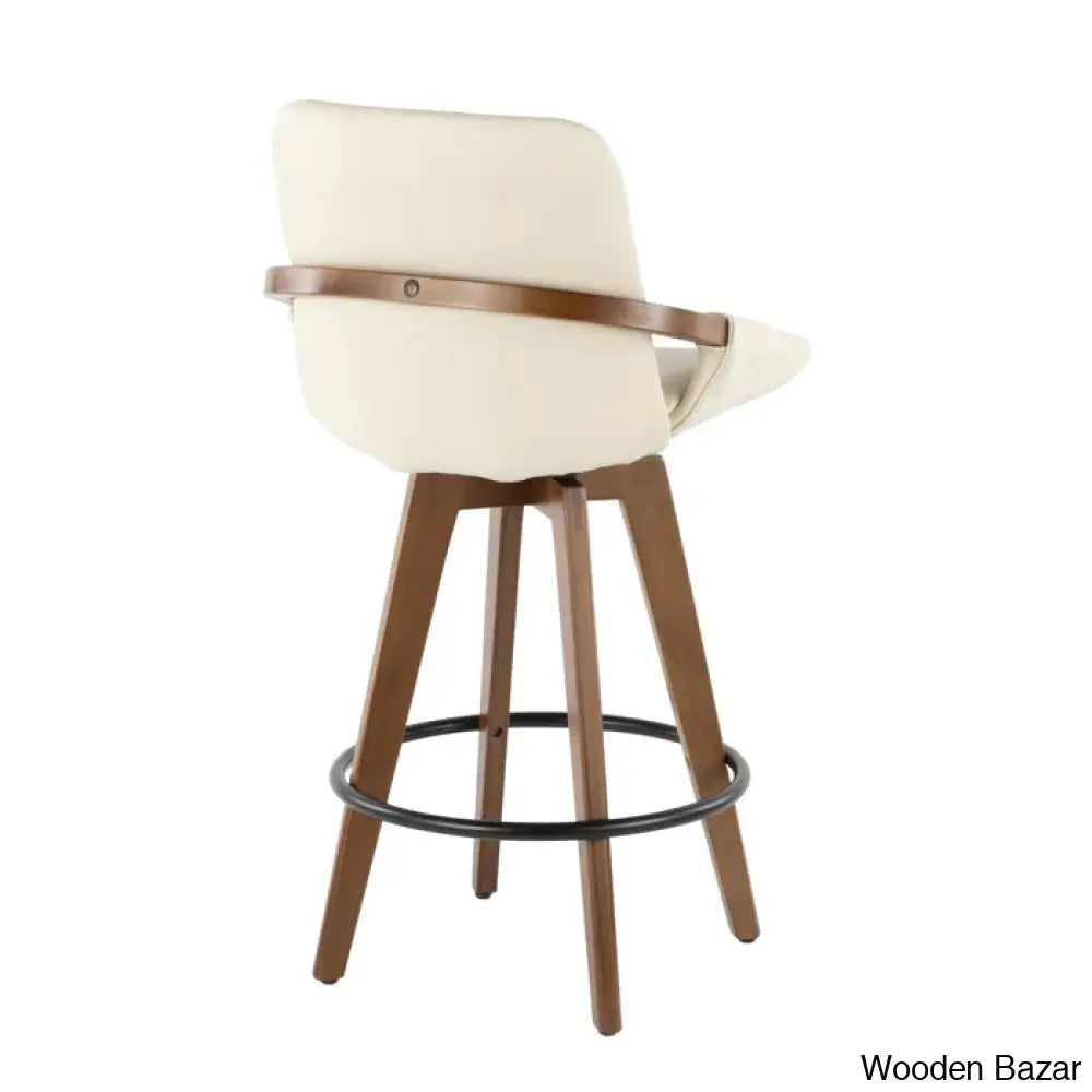 Whitacren Swivel Upholstered 26’’ Counter And Bar Stool With Solid Wood Frame